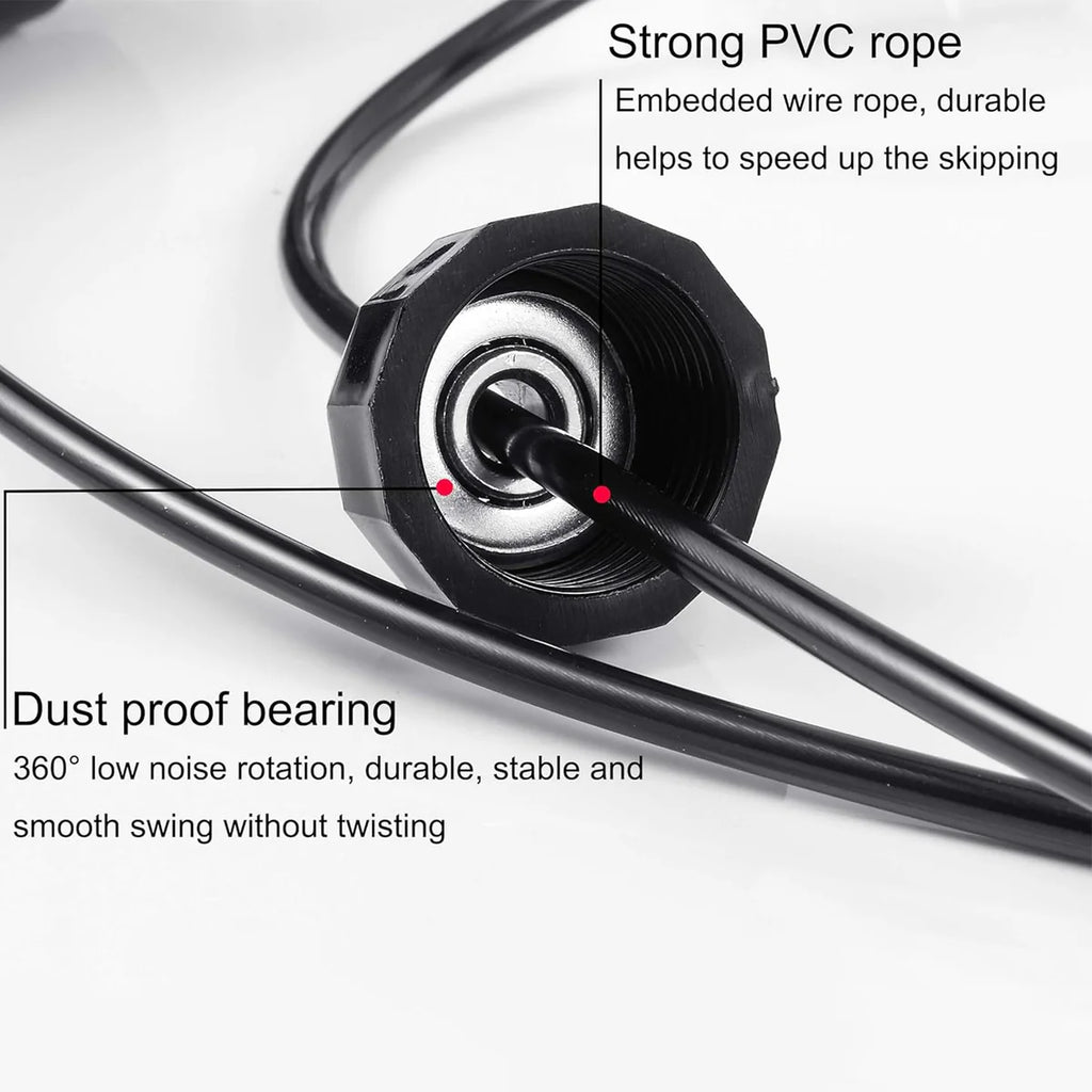 High-Speed Skipping Rope with Foam Padded Handles (1 Pc)