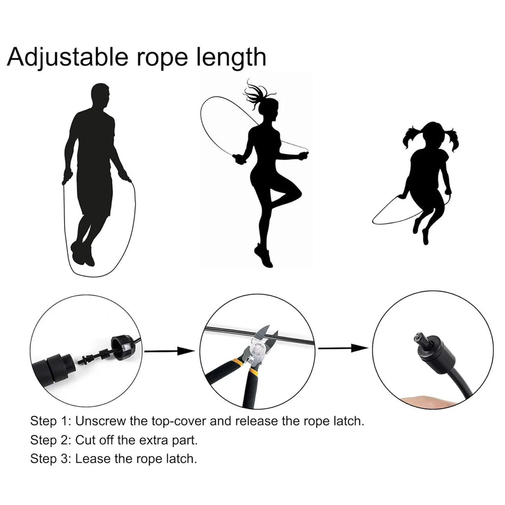 High-Speed Skipping Rope with Foam Padded Handles (1 Pc)