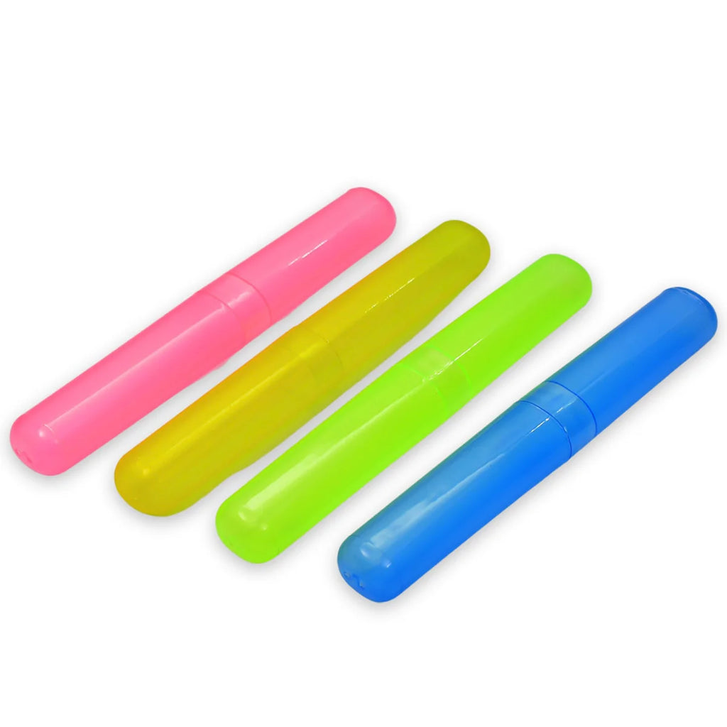 4-Piece Anti-Bacterial Plastic Toothbrush Cover Set ? Travel Holder Cases