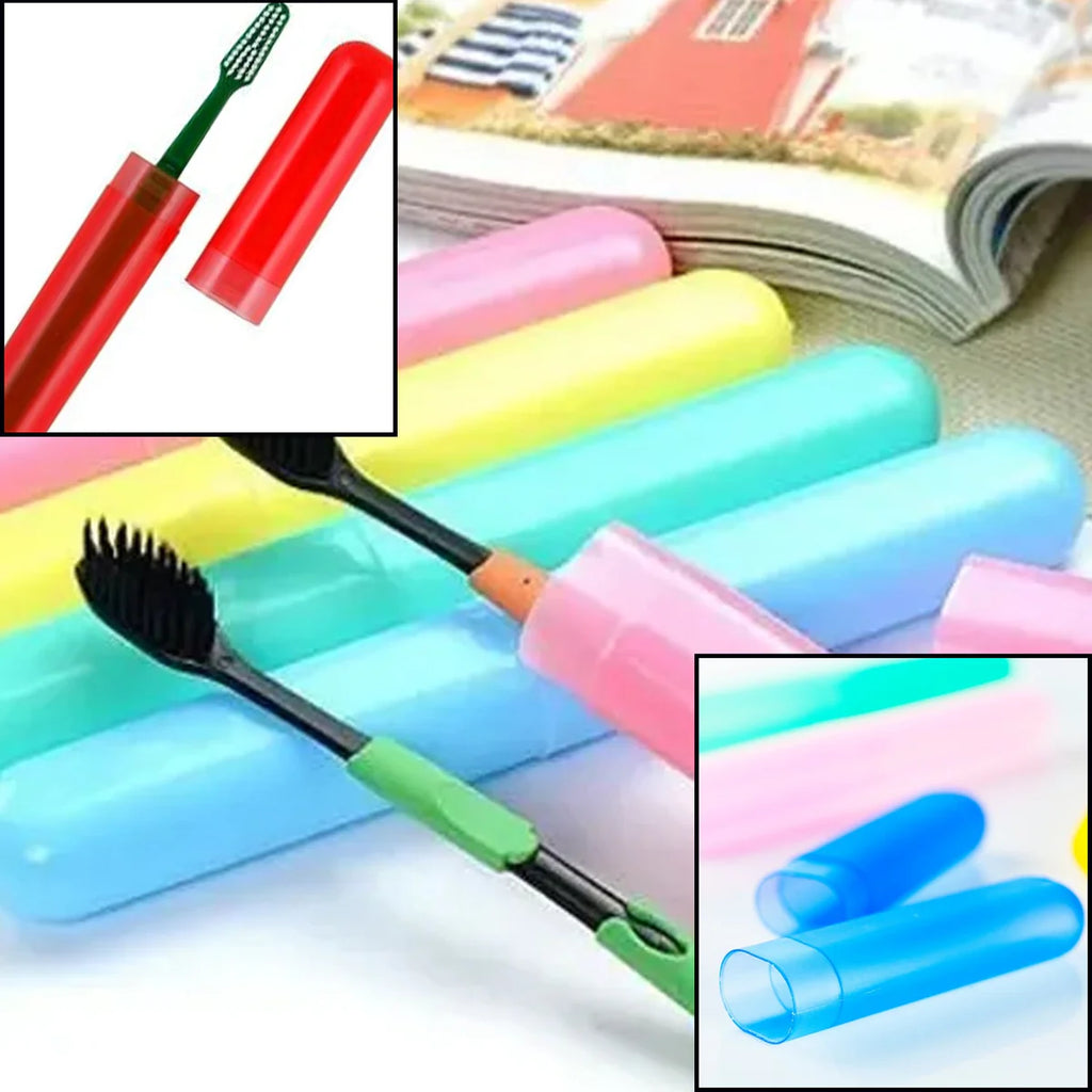 4-Piece Anti-Bacterial Plastic Toothbrush Cover Set ? Travel Holder Cases