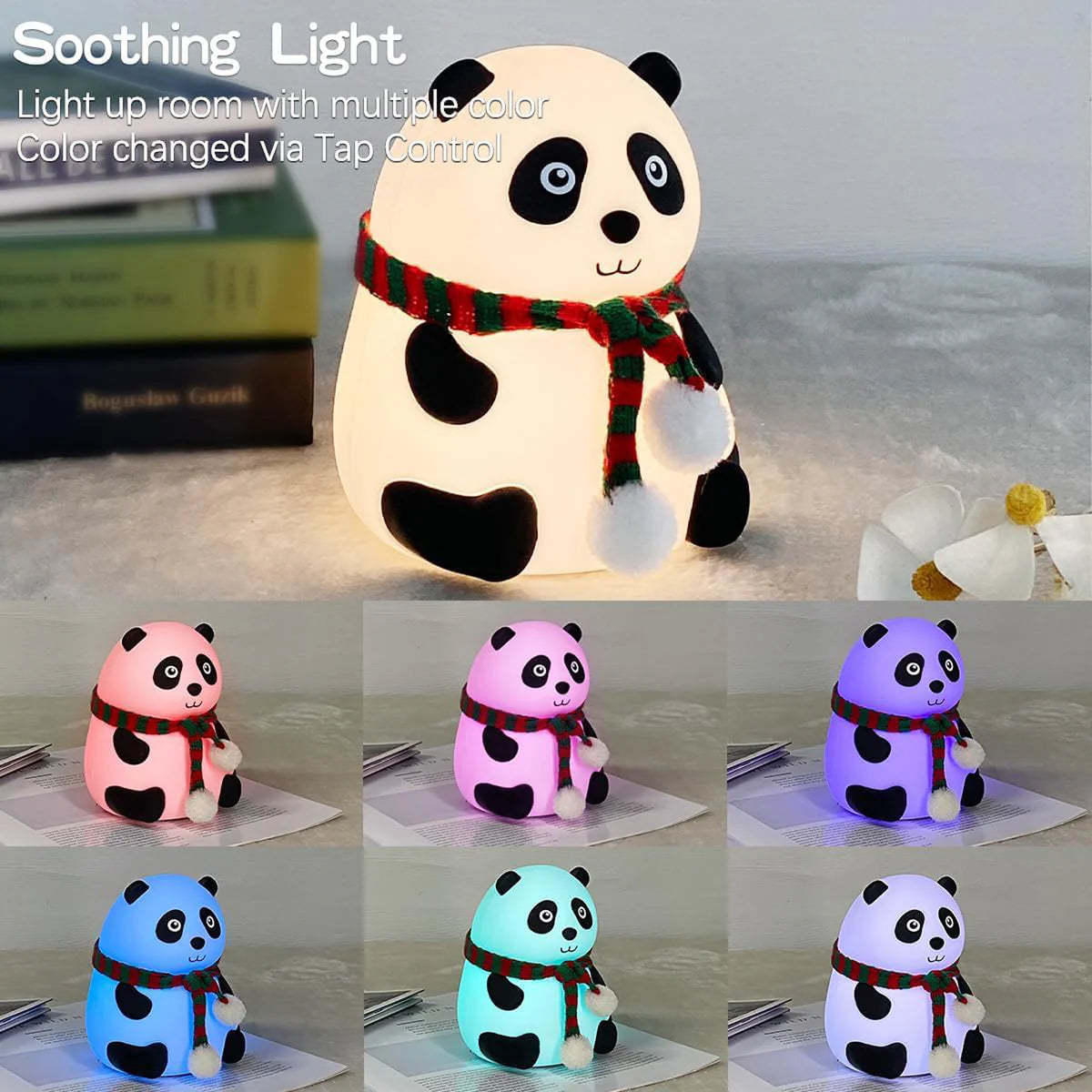 Panda 7-color Led Silicone Touch Lamp (1 Pc