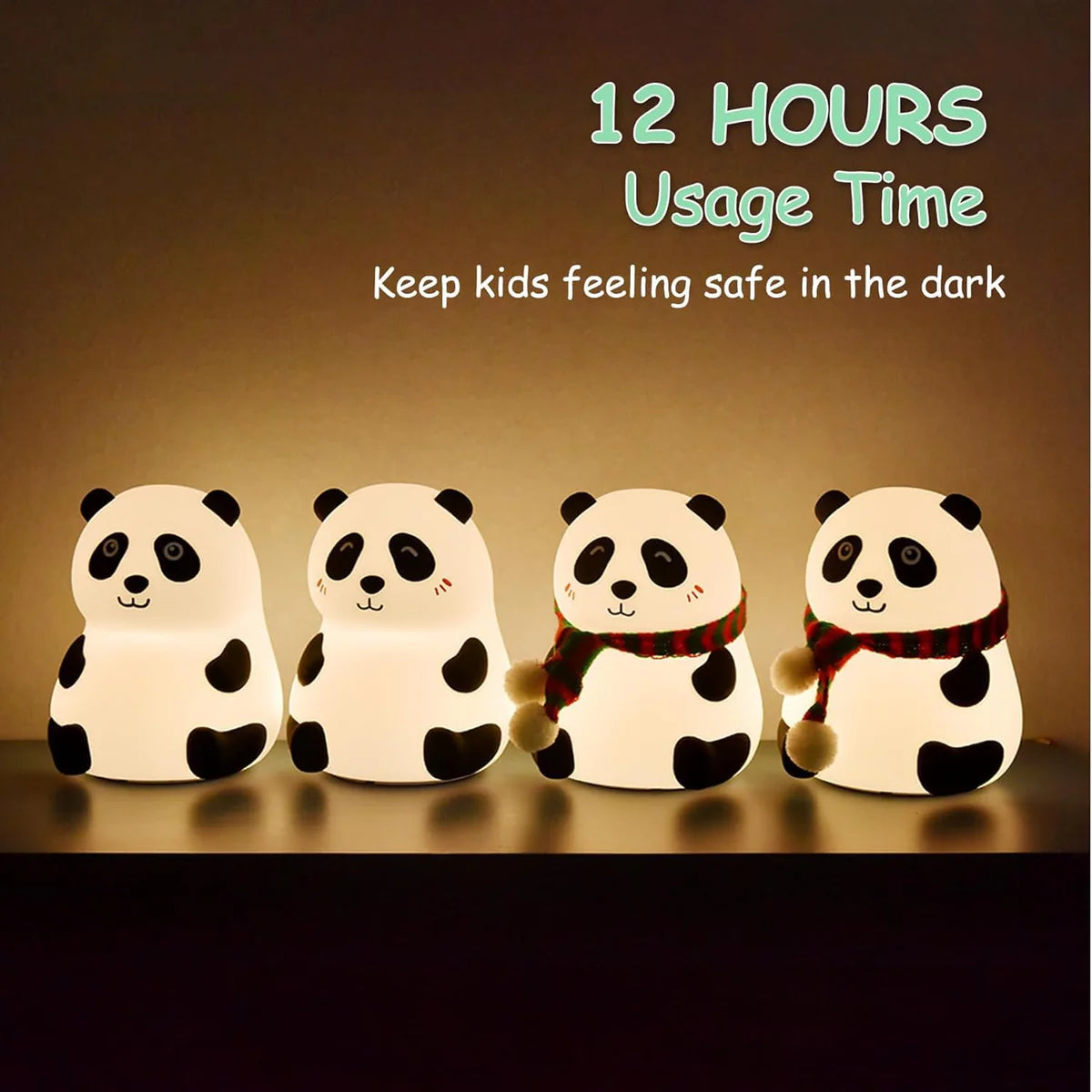 Panda 7-color Led Silicone Touch Lamp (1 Pc